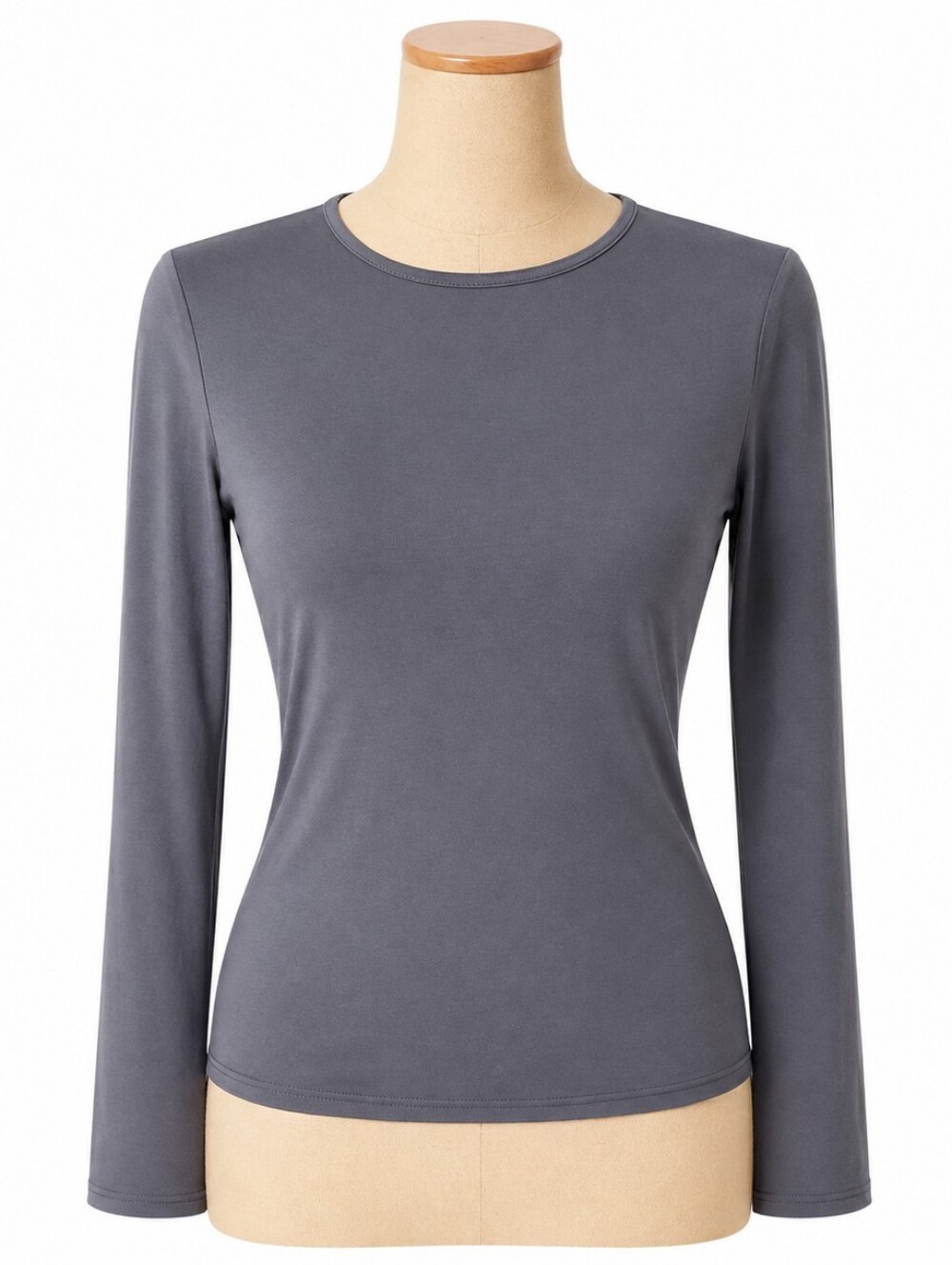 Gray Ruched Long Sleeve Fitted Top
